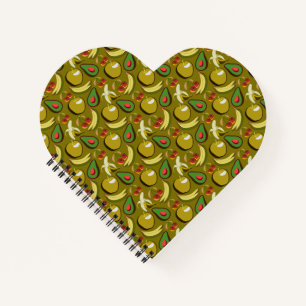 Carnet Fruits tropicaux sans soudure motif jaune