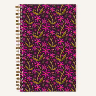 Carnet Fuchsia   Dansantes aquarelles marguerites