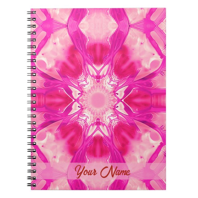 Carnet Fuchsia et Pastel Pink Tie Dye Motif (Devant)