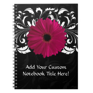 Carnet Fuchsia, noir/blanc Gerbera Daisy