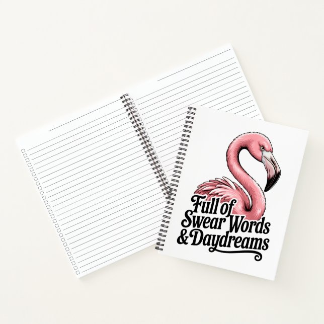 Carnet Full of Swear Words and Daydreams Funny Flamingo (Intérieur)