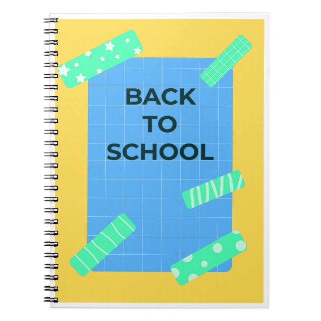 Carnet Fun Bright Back School Grid Design avec Décorat (Devant)