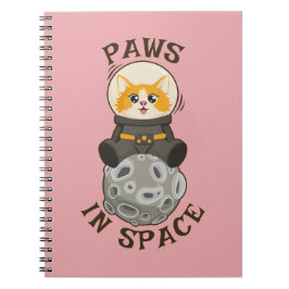 Carnet Fun Cat in space Cat Astronaut Cosmic animal Moon