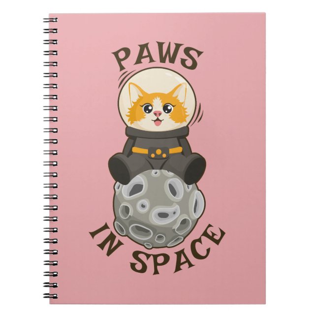 Carnet Fun Cat in space Cat Astronaut Cosmic animal Moon (Devant)