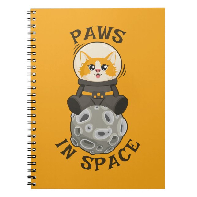 Carnet Fun Cat in space Cat Astronaut Cosmic animal Moon (Devant)