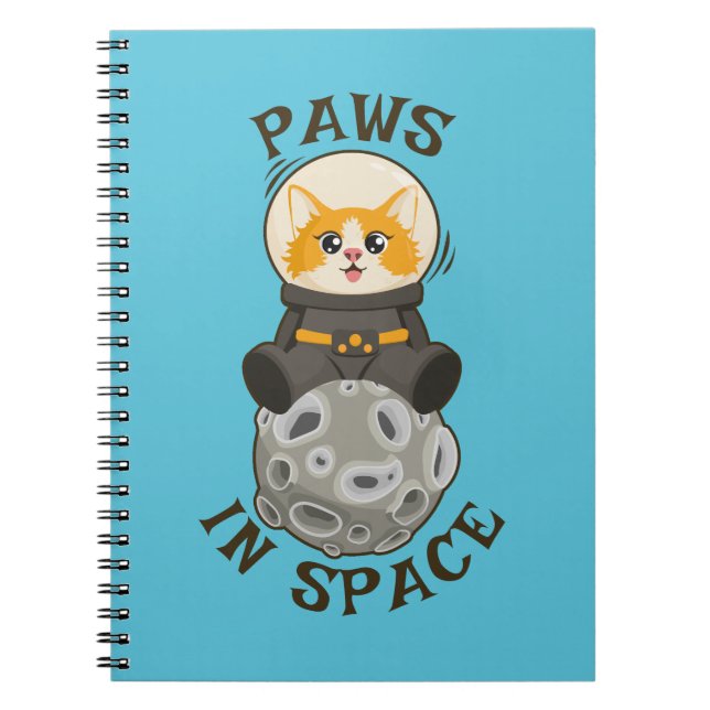 Carnet Fun Cat in space Cat Astronaut Cosmic animal Moon (Devant)