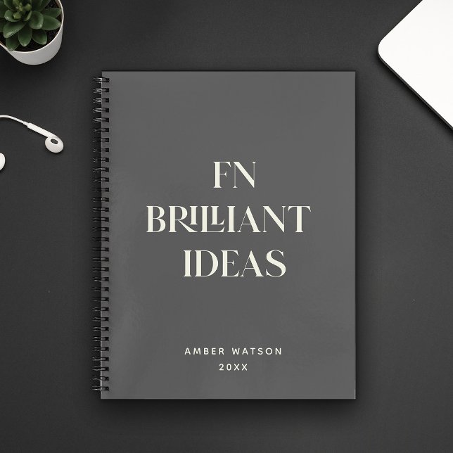 Carnet Fun Cool Grey Nom personnalisé brillant Idées Plan (Créateur téléchargé)