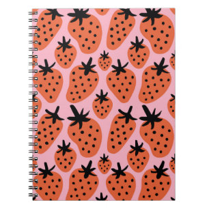 Carnet Fun fraise, design artisanal sans couture.