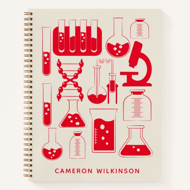 Carnet Fun Science Chimie Laboratoire Custom Red (Devant)