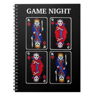 Carnet Fun Skeleton Kings et Queens Poker Jouer des carte