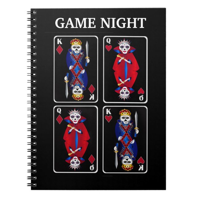 Carnet Fun Skeleton Kings et Queens Poker Jouer des carte (Devant)
