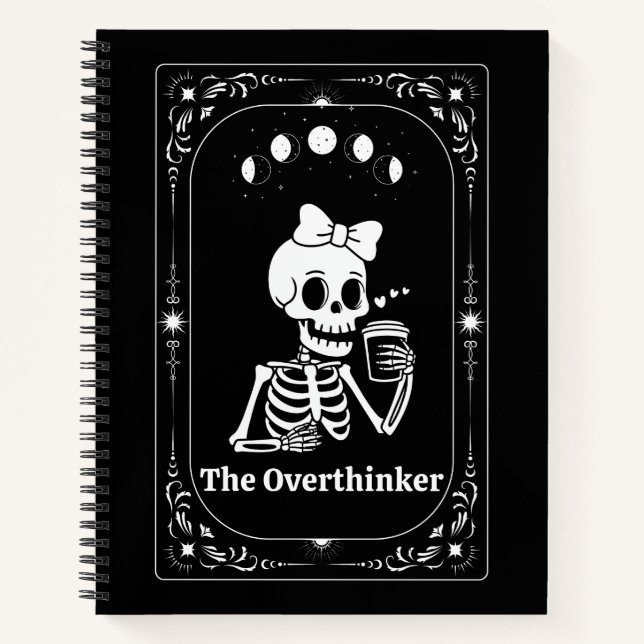Carnet Fun Skeleton Tarot Card Gothic Skull Goth Witch (Devant)