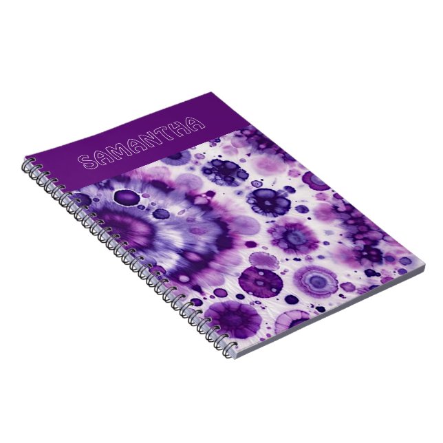 Carnet Fun violet violet rose Batik Cercles Art Motif (Côté Droit)