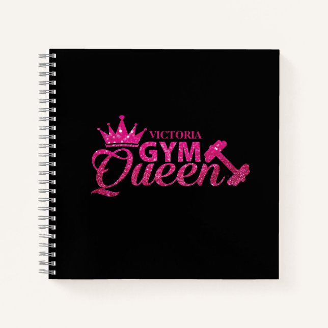 Carnet Funky Personnalisé Hot Rose Faux Parties scintilla (Devant)