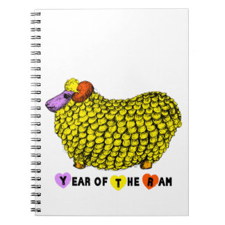 Carnet Funky Yellow Ram Chinois Année Zodiac Anniversaire