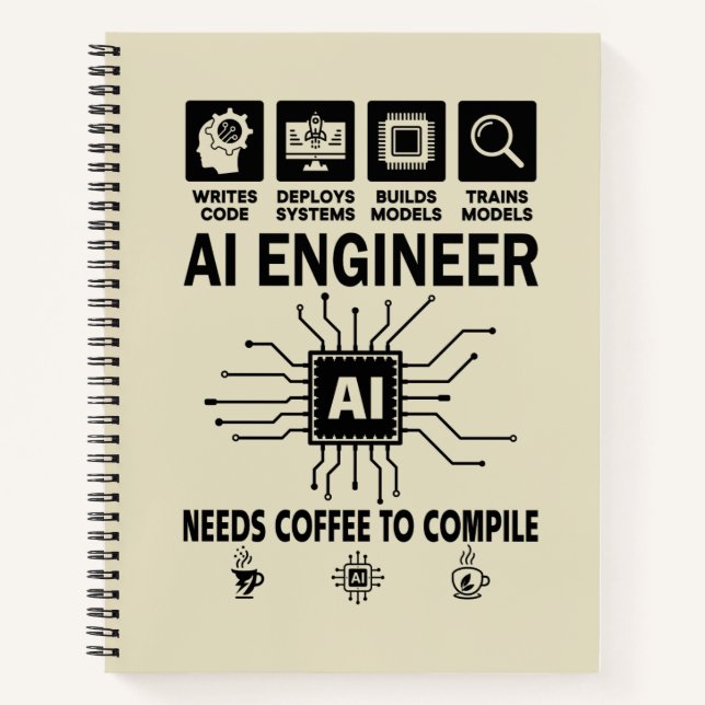 Carnet Funny AI Engineer Coding Programmer Developer Tech (Devant)