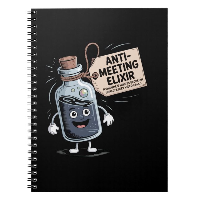 Carnet Funny Anti-Meeting Elixir | Retro Cartoon Office H (Devant)