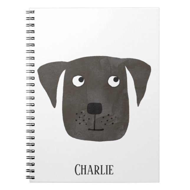 Carnet Funny Black Labrador Retriever Chien Personnalisé (Devant)