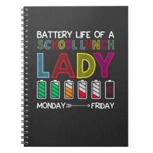 Carnet Funny Cafeteria School Lunch Lady Week Humour d'hu
