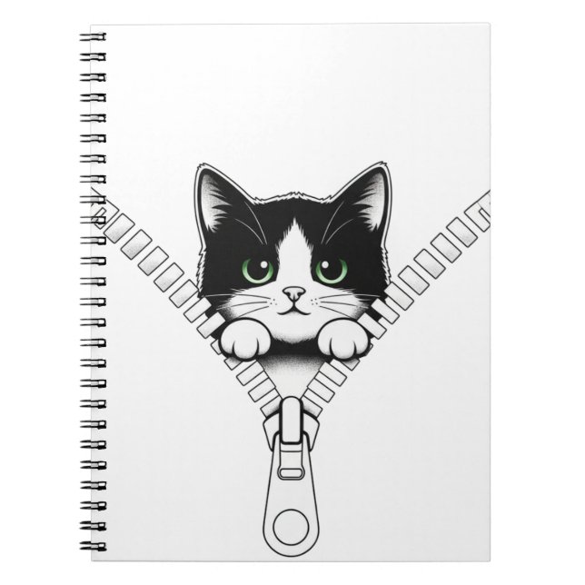 Carnet Funny Cat Kitten Peek  (Devant)