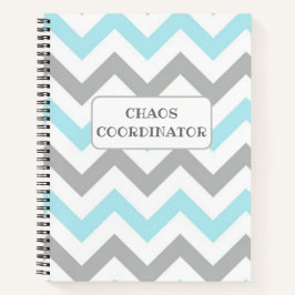 Carnet Funny chaos coordinateur zigzag gris turquoise bla