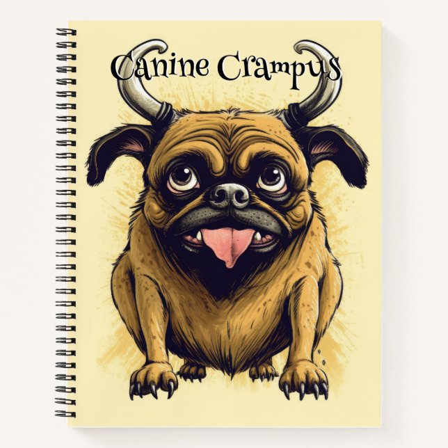 Carnet Funny Chien Monster : Canine Krampus (Devant)