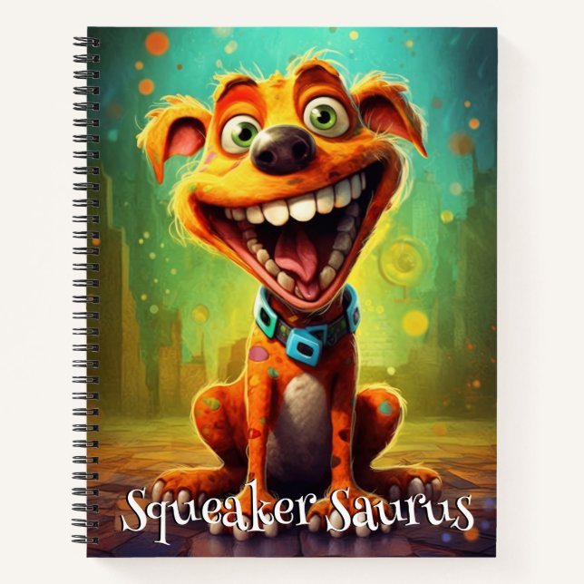 Carnet Funny Chien Monster : Squeaker Saurus (Devant)