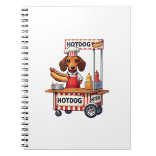 Carnet Funny Dachshund Chien Hotdog Sandwich Weenie Sauci