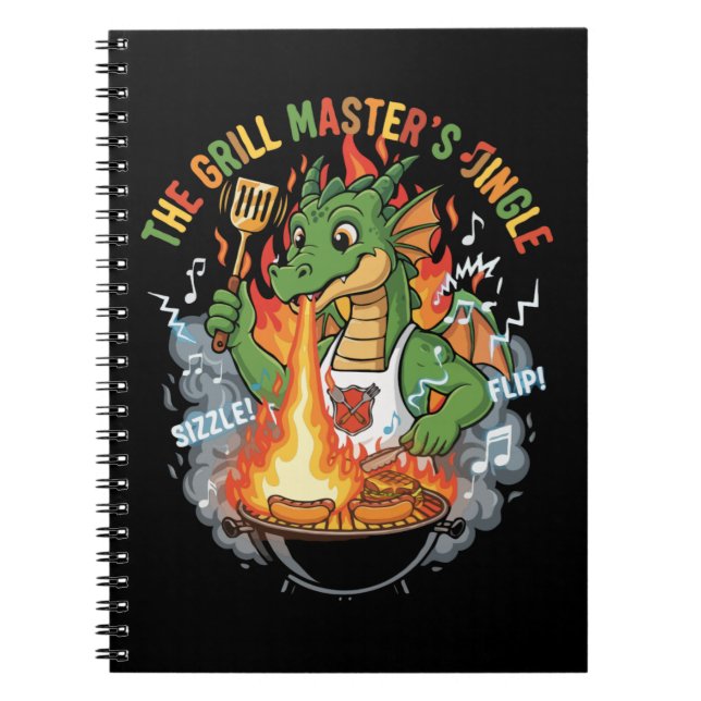 Carnet  Funny Dragon Grill Master BBQ & Grilling Cartoon (Devant)