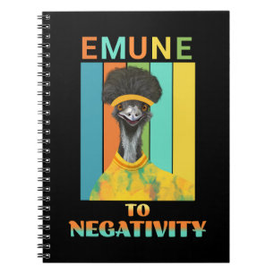 Carnet Funny Emu Bird Pun - Emune à la Négativité