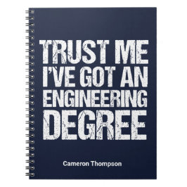 Carnet Funny Engineering Graduation Custom Engineer Blue