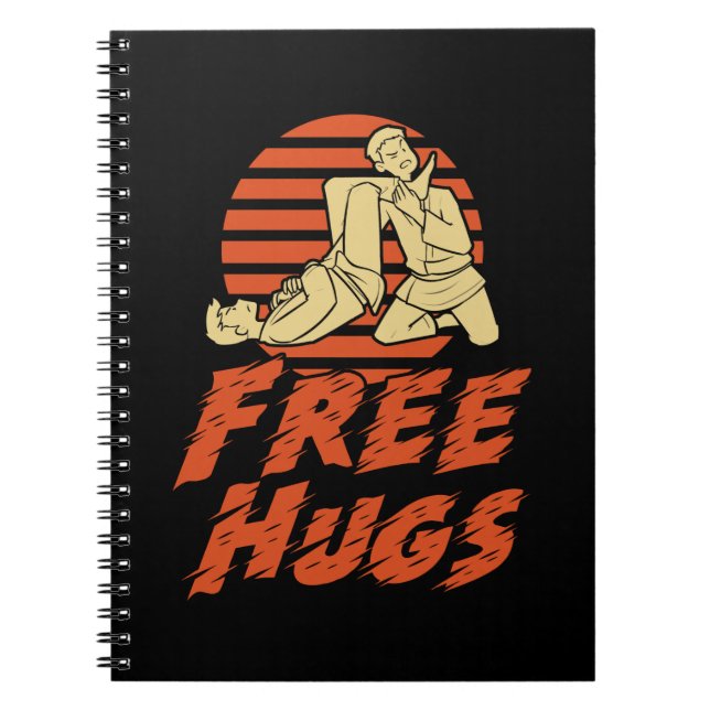Carnet Funny Free Hugs - Brésilien Jiu-Jitsu, BJJ Cadeau (Devant)
