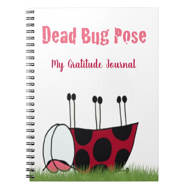 Carnet Funny Ladybug Dead Bug Yoga Pose (Devant)
