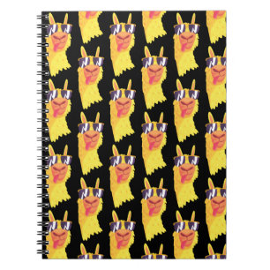 Carnet Funny Llama Face With Glasses Pattern