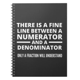 Carnet Funny Math FINE LIGNE NUMÉRATEUR DENOMINATEUR