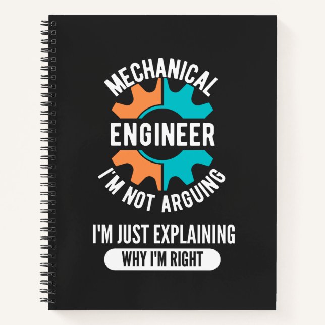 Carnet Funny Mechanical Engineer, Mechanical Engineering (Devant)