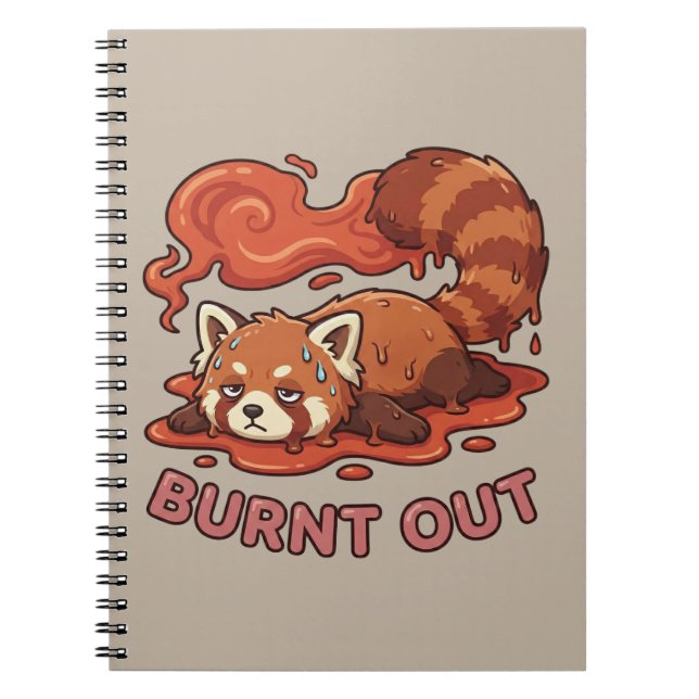 Carnet Funny Melting Red Panda Burnt Out Sticker | Cute  (Devant)