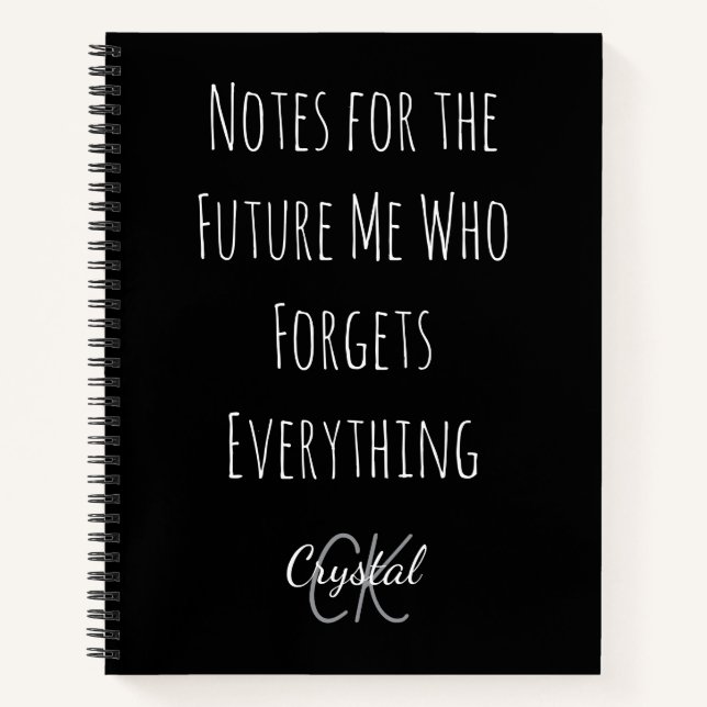 Carnet Funny Notes for the Future Me Who Forgets  (Devant)