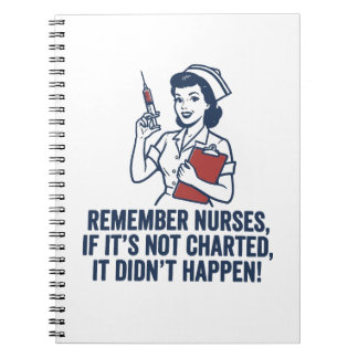 Carnet Funny Nurse Charting Quote Vintage Retro Nursing