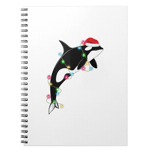 Carnet Funny Orca Tueur Baleine Santa Chapeau Mer de Noël (Devant)