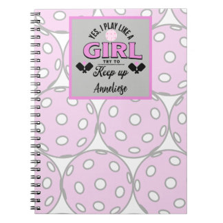 Carnet Funny Personalized Pickleball "Play Like A Girl"