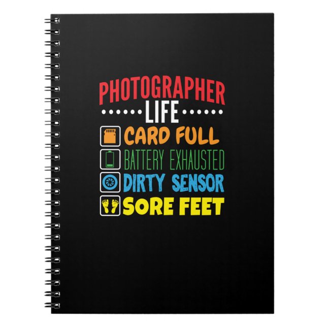 Carnet Funny Photographe Liste de contrôle de la vie (Devant)