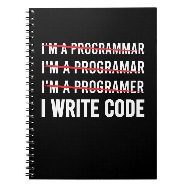 Carnet Funny Programmer I Wite Code (Devant)
