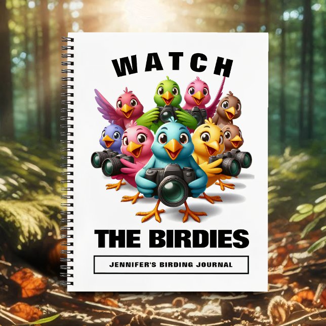 Carnet Funny Regardez les oiseaux Shutterbugs Birding Bir (Watch the Birdies Birding Journal Cover Photo)