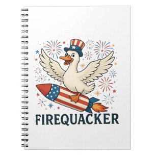 Carnet Funny Rubber Duck USA Patriotic Firequacker 4e