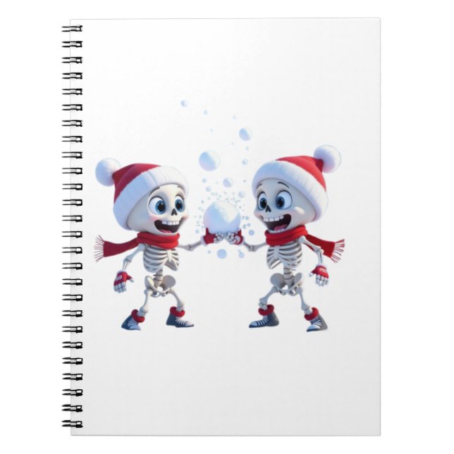Carnet Funny Santa Skeletons Having a Snowball Fight  (Devant)