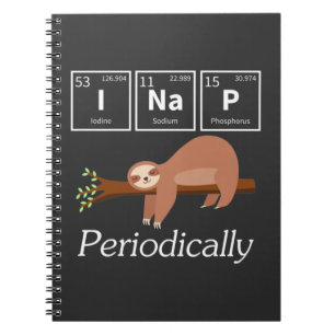 Carnet Funny Science Pun Chimie Sloth Nap Lover
