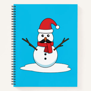 Carnet Funny Snowman avec Moustache et carotte