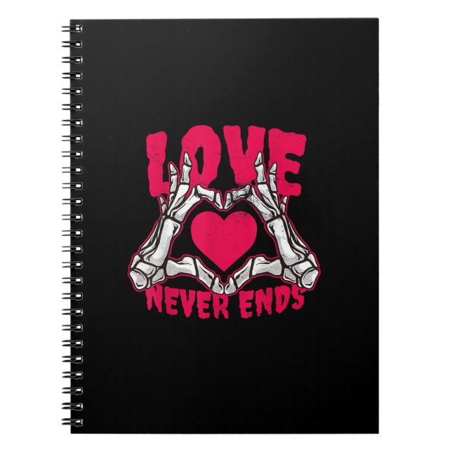 Carnet Funny Valentines Day Skeleton Heart Mains (Devant)