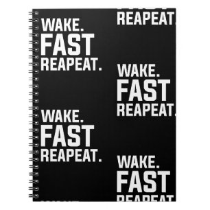 Carnet Funny Wake Fast Repeat Graphisme Sarcastique